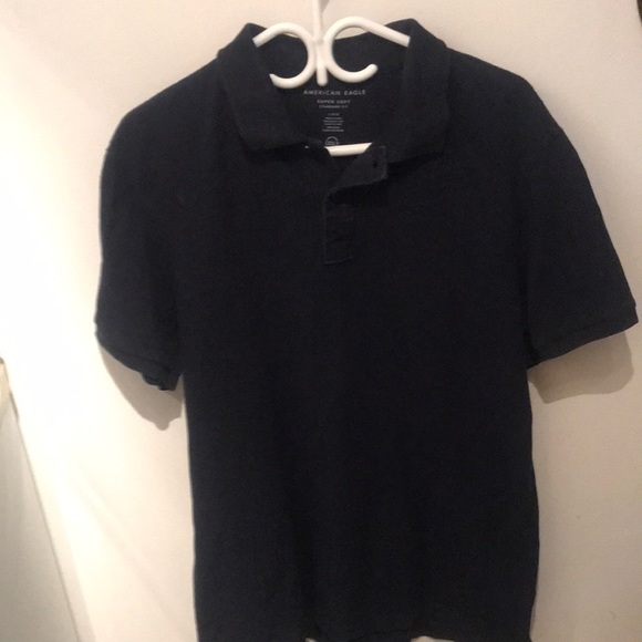 American Eagle Super Soft Dark Blue Standard Fit Polo very sharp!! - Picture 2 of 4